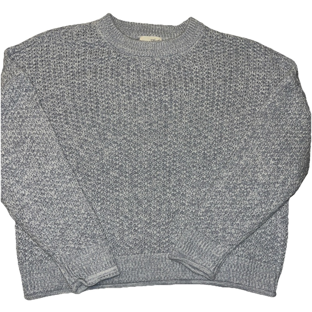 Universal Thread Womens XXL Blue Marled Textured Knit Crewneck Sweater Relaxed